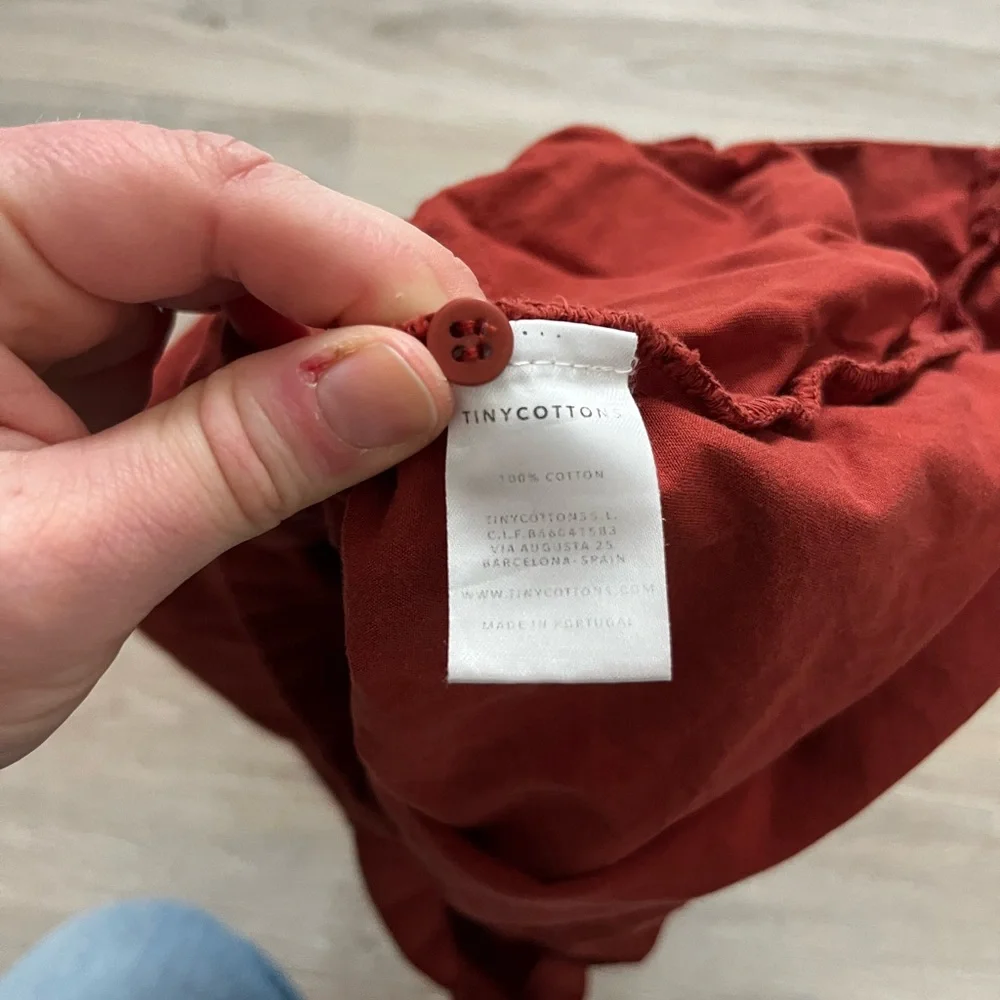 Tinycottons Girl’s Citizens of Luckywood Overall Dress Orange Red - Size 6 - Picture 5 of 6